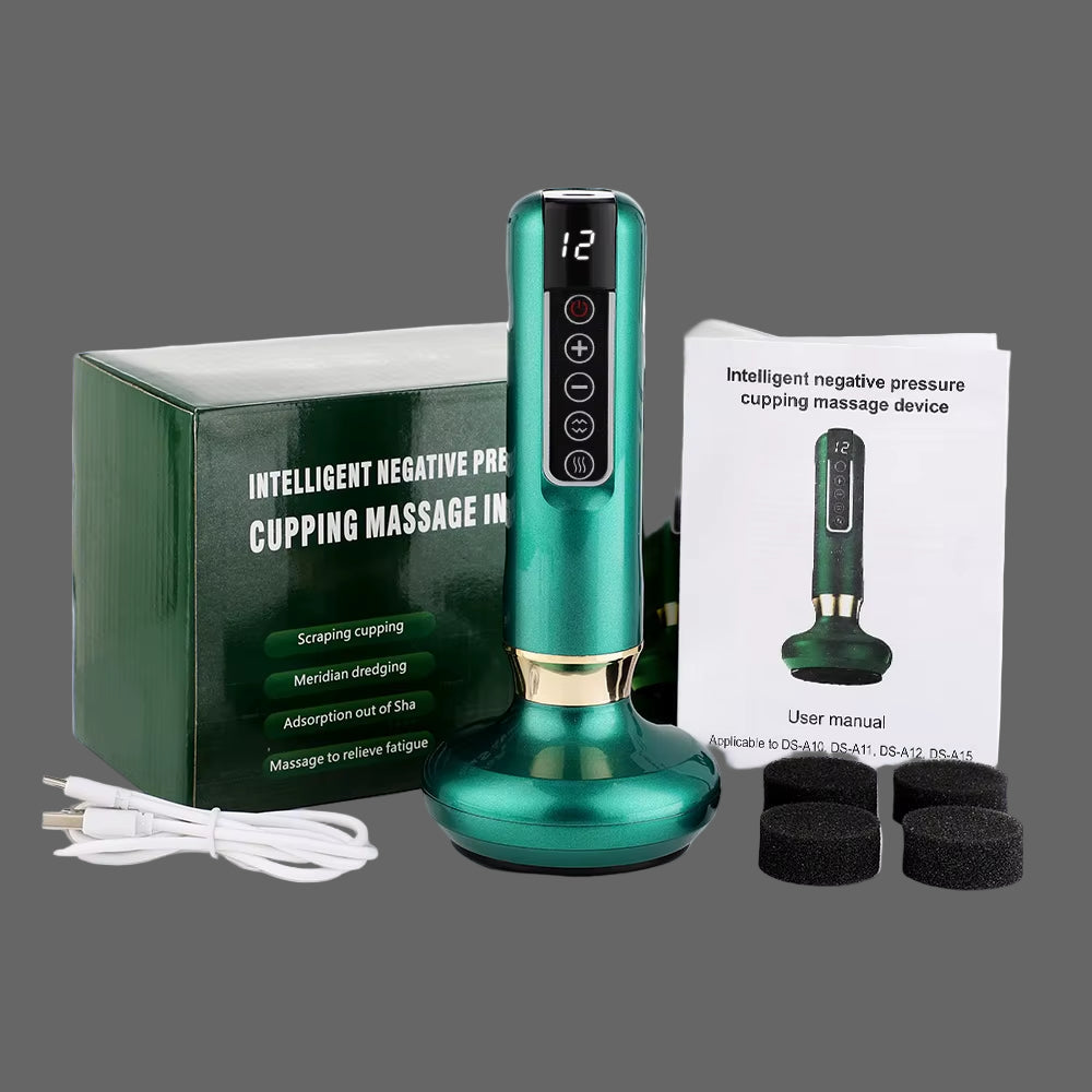 Electric Cupping Massager Vacuum Suction Cup Guasha anti Cellulite Beauty Health Scraping Infrared Heat Body Slimming Massage