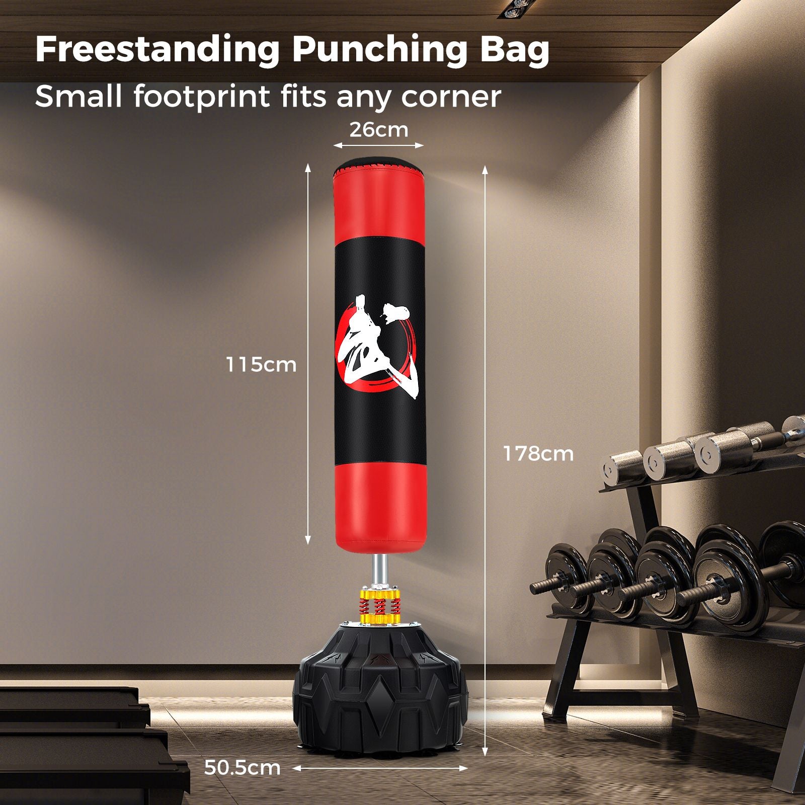 70 Inches Freestanding Punching Bag with Fillable Base