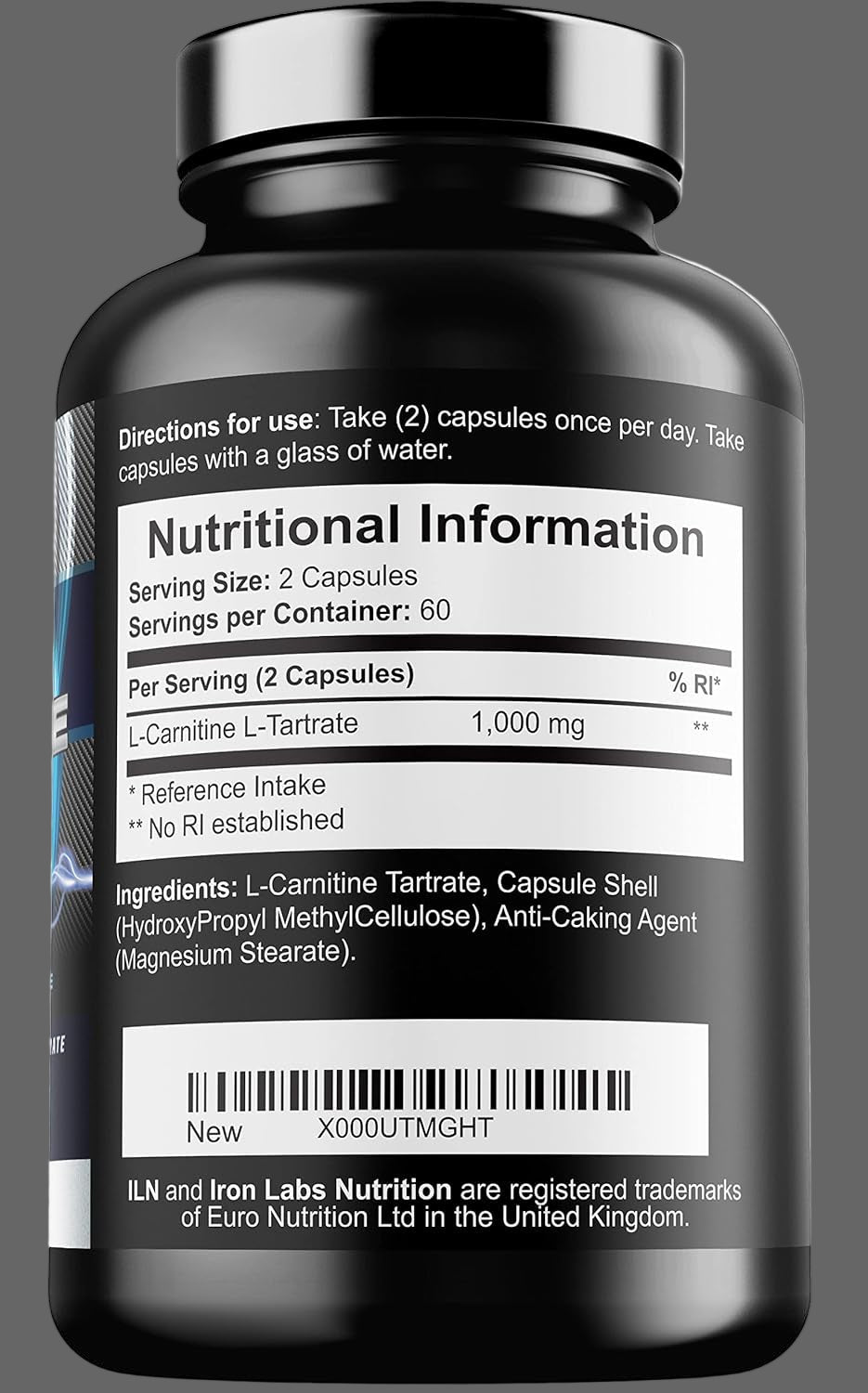 L Carnitine Capsules – 1000Mg L-Carnitine Tartrate per Serving for Men and Women – Vegan Friendly – 120 Capsules (2 Month Supply)